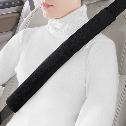 Extra Long Plush Seatbelt Shoulder Pad, Super Soft Furry Thick Car Seat Belt Strap Cushion, Universal Auto V1258-DP02-WO-402