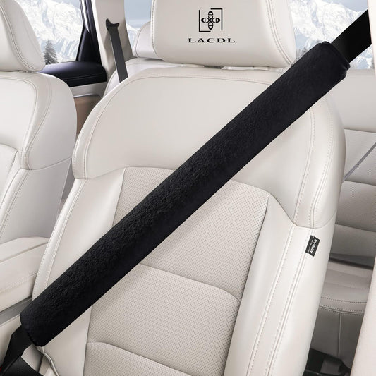 Extra Long Plush Seatbelt Shoulder Pad, Super Soft Furry Thick Car Seat Belt Strap Cushion, Universal Auto V1258-DP02-WO-402