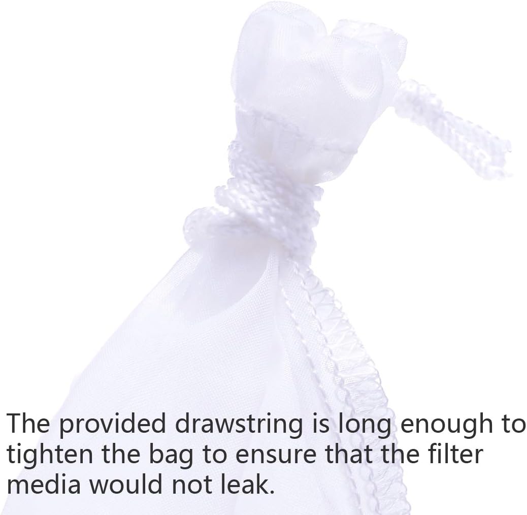 Media Filter Bag Aquarium Extra Fine,Reusable 180 Micron Drawstring Mesh Filter Bags for Very Fine Resins V1258-DP02-WO-411