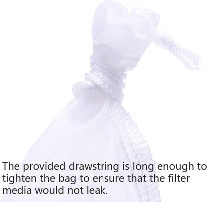 Media Filter Bag Aquarium Extra Fine,Reusable 180 Micron Drawstring Mesh Filter Bags for Very Fine Resins V1258-DP02-WO-411