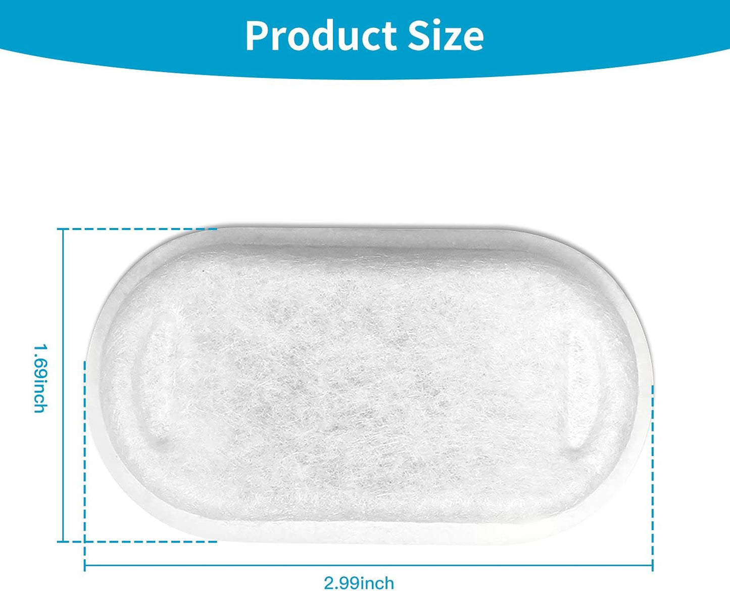 16 Pack Replacement Filters for Cat/Dog Water Fountain - Stainless Steel, 67oz/2L Adjustable Water Flow, V1258-DP02-WO-413
