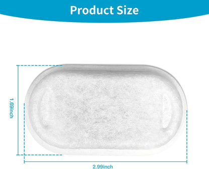 16 Pack Replacement Filters for Cat/Dog Water Fountain - Stainless Steel, 67oz/2L Adjustable Water Flow, V1258-DP02-WO-413