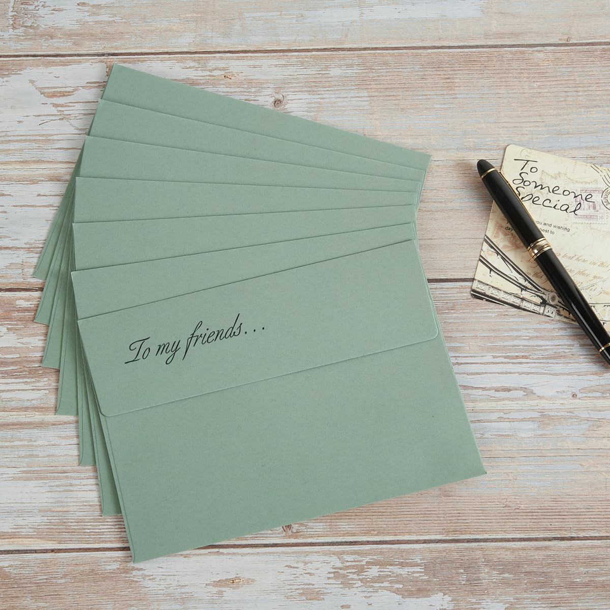 100 Pack Sage-Green A7 Envelopes Self-Adhesive 5x7 Envelopes for Invitations, 5x7 Greeting Cards V1258-DP02-WO-419