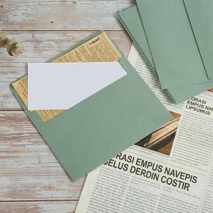 100 Pack Sage-Green A7 Envelopes Self-Adhesive 5x7 Envelopes for Invitations, 5x7 Greeting Cards V1258-DP02-WO-419