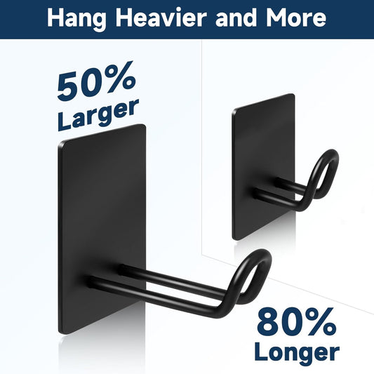 Self Adhesive Hooks Heavy Duty, Large Stainless Steel Towel Hooks, No Drill Sticky Hooks, Long Stick on V1258-DP02-WO-426