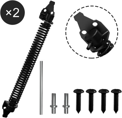 2 Pack 14" Fence gate Spring self Closing and Adjustable for Wooden or Vinyl Fence,Carbon Steel,Black(gate V1258-DP02-WO-432