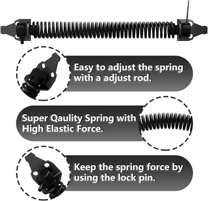 2 Pack 14" Fence gate Spring self Closing and Adjustable for Wooden or Vinyl Fence,Carbon Steel,Black(gate V1258-DP02-WO-432