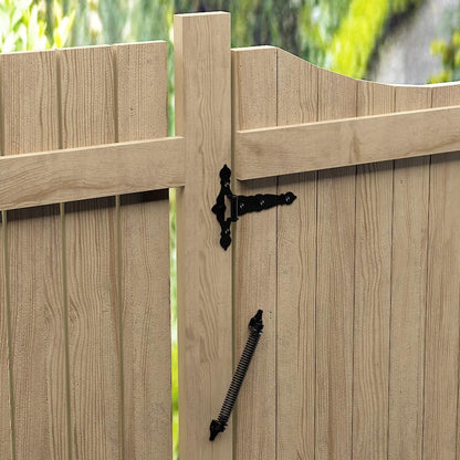 2 Pack 14" Fence gate Spring self Closing and Adjustable for Wooden or Vinyl Fence,Carbon Steel,Black(gate V1258-DP02-WO-432