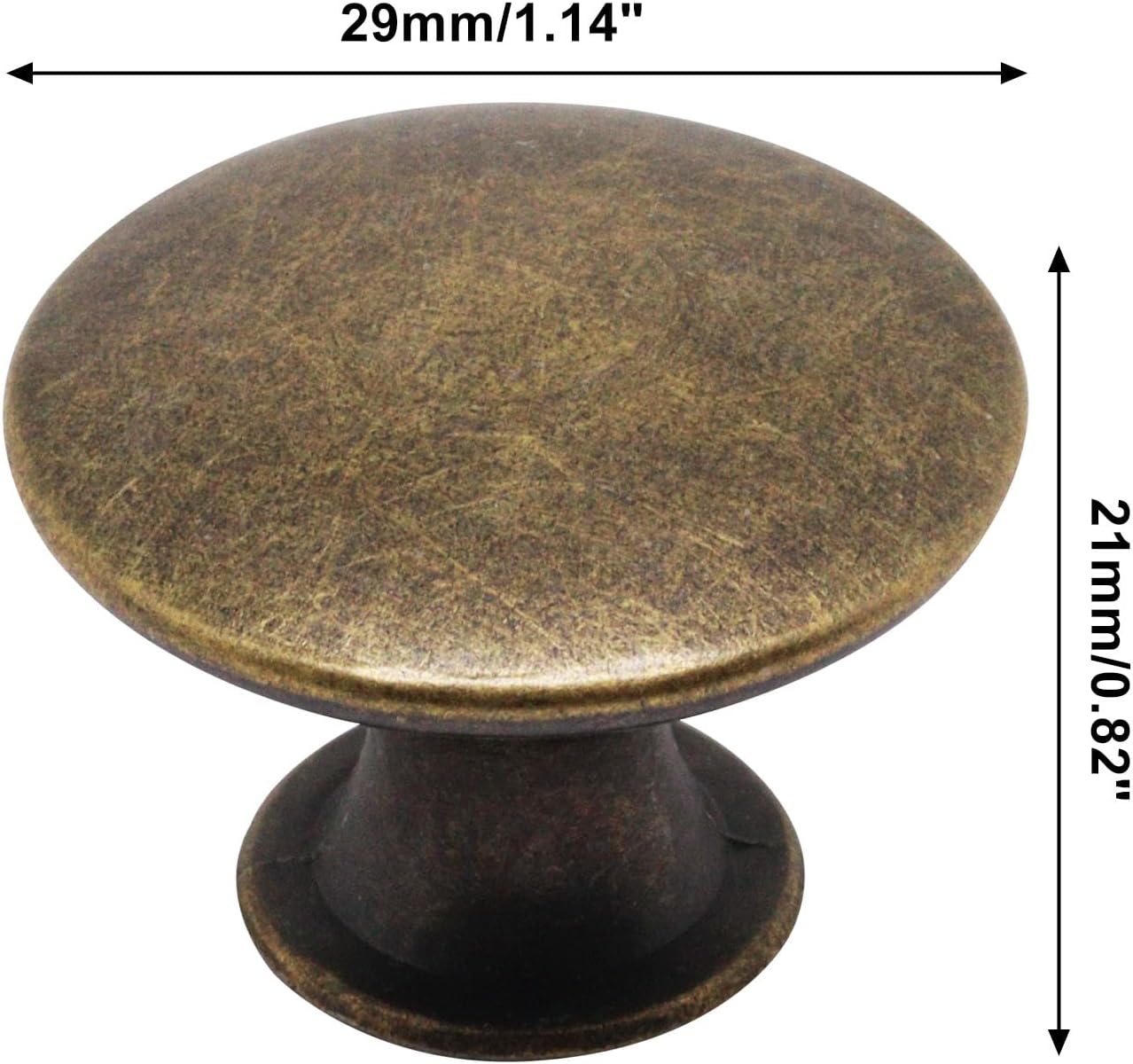 16 Pack Antique Brass Cabinet Knobs, Round Dresser Knobs Kitchen Drawer Knob, Single Hole Cupboard Door Knob V1258-DP02-WO-434