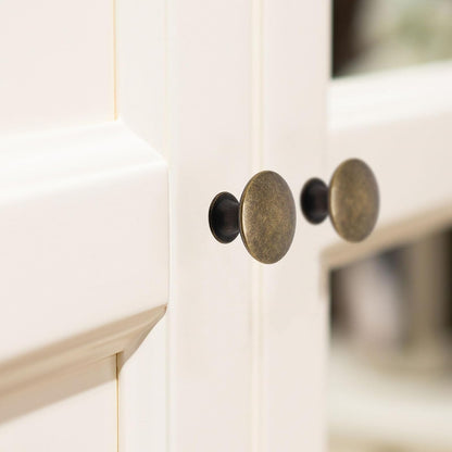 16 Pack Antique Brass Cabinet Knobs, Round Dresser Knobs Kitchen Drawer Knob, Single Hole Cupboard Door Knob V1258-DP02-WO-434