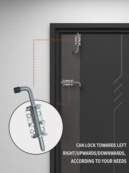 Spring Loaded Gate Latch Pin Barrel Bolt 6in x 1/2in Stem Durable Zinc Plated Solid Steel Heavy Duty for V1258-DP02-WO-436