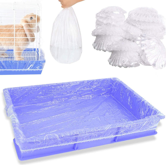 50 pcs Disposable Cage Liners, Clear Plastic Rabbit Cage Liner Bag, Universal Toilet Film for Bunny, Hamster, V1258-DP02-WO-440