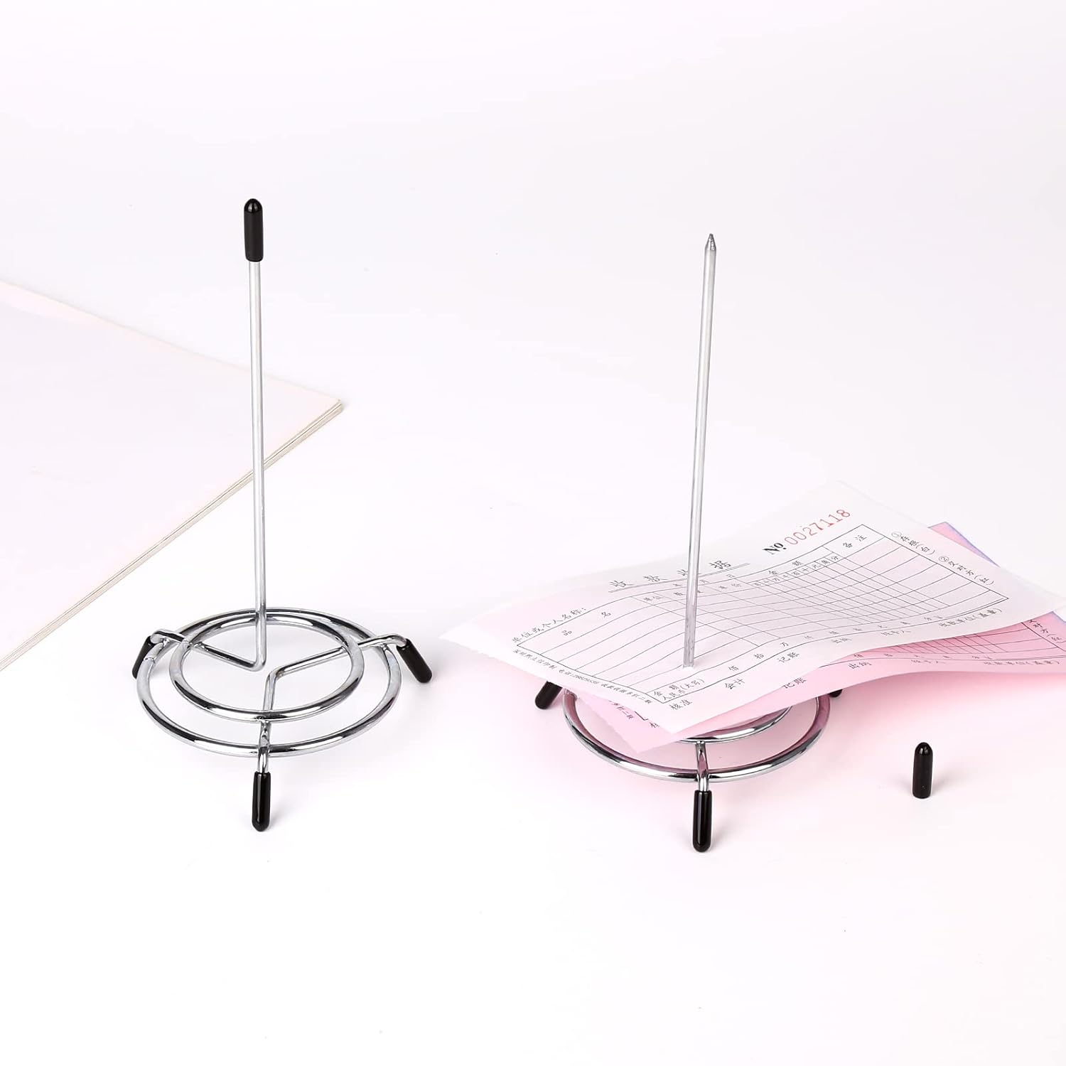 4PCS Check Spindle, Receipt Holder Spike, Stainless Steel Bill Fork, Memo Holder Spike V1258-DP02-WO-442