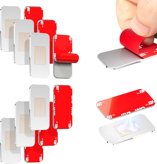 6-Pack No-Drill Invisible Magnetic Cabinet Catches, Stainless Steel with Strong Adhesive - for Kitchen, V1258-DP02-WO-451