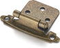 10 Pack (5 Pair) Antique Brass Self Closing Cabinet Hinges for Kitchen Cabinet Door, 1/2" Overlay (Variable) V1258-DP02-WO-452