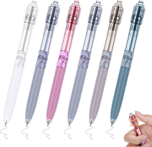 6 Pcs Fidget Spinner Pens for Adults Black Ink Gel Pens with Fidget Ball Stress Relief Pen Spinning Pen for V1258-DP02-WO-456