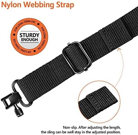 Two Point Sling with Swivels, Comfortable Neoprene Padded, Length Adjustable Shoulder Strap for Outdoors V1258-DP02-WO-464