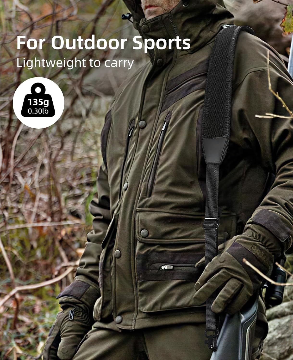 Two Point Sling with Swivels, Comfortable Neoprene Padded, Length Adjustable Shoulder Strap for Outdoors V1258-DP02-WO-464