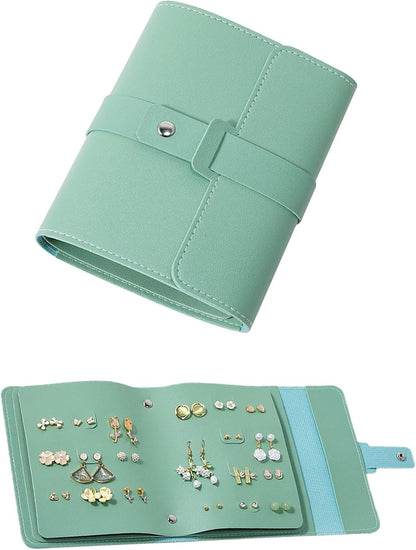 Earring Holder Organizer with Foldable Book Design Jewelry Book Organizer, Portable Pu Leather Travel Earring V1258-DP02-WO-465