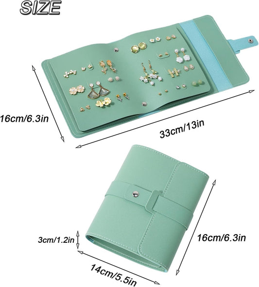 Earring Holder Organizer with Foldable Book Design Jewelry Book Organizer, Portable Pu Leather Travel Earring V1258-DP02-WO-465
