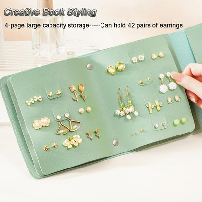 Earring Holder Organizer with Foldable Book Design Jewelry Book Organizer, Portable Pu Leather Travel Earring V1258-DP02-WO-465
