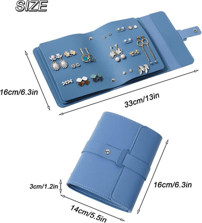 Earring Holder Organizer with Foldable Book Design Jewelry Book Organizer, Portable Pu Leather Travel Earring V1258-DP02-WO-466