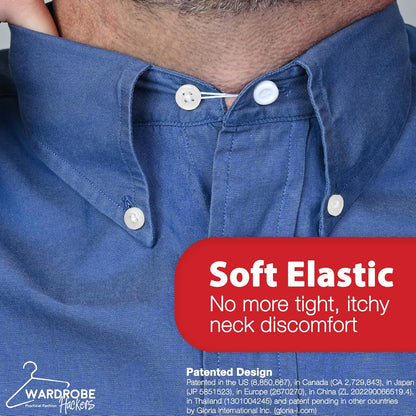 Collar Extenders for Mens Shirts Soft Elastic Expand Tight Neck Relief Dress Shirt Button Extensions V1258-DP02-WO-471
