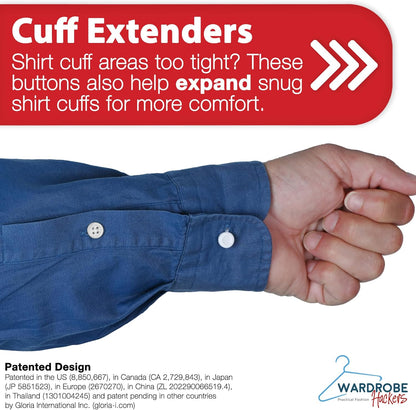 Collar Extenders for Mens Shirts Soft Elastic Expand Tight Neck Relief Dress Shirt Button Extensions V1258-DP02-WO-471