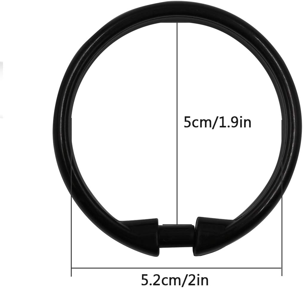 Shower Curtain Rings-12 Pack- Plastic Shower Curtain Hooks O-Shaped Rings Hook Glide Easily on Bathroom V1258-DP02-WO-482
