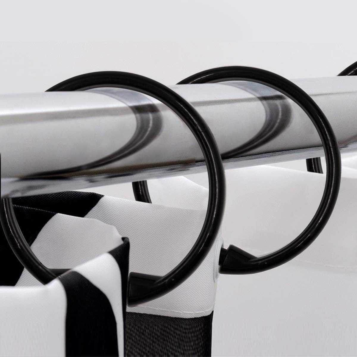Shower Curtain Rings-12 Pack- Plastic Shower Curtain Hooks O-Shaped Rings Hook Glide Easily on Bathroom V1258-DP02-WO-482