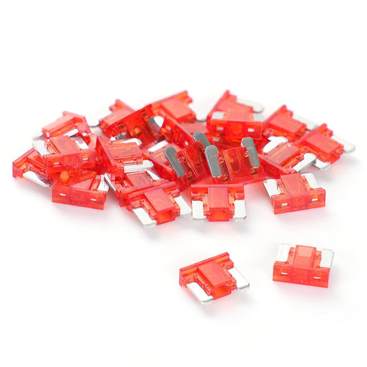 (25Pcs) 10 Amp Low Profile Mini Car Fuses, 10A Automotive Fuse, Blade Fuse for V1258-DP02-WO-49