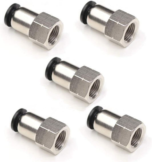 1/4 Inch Air Tube Fittings - 1/8 Npt Female Push To Connect Quick Connect Air Hose Fittings 5Packs V1258-DP02-WO-497