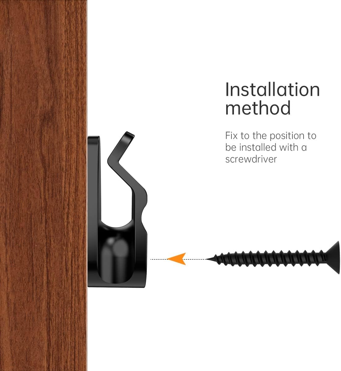 String Light Hanger Hooks,Screw in Hooks for Hanging Christmas Light,Led Fairy Led Light Clips,Black,50 Pack V1258-DP02-WO-498