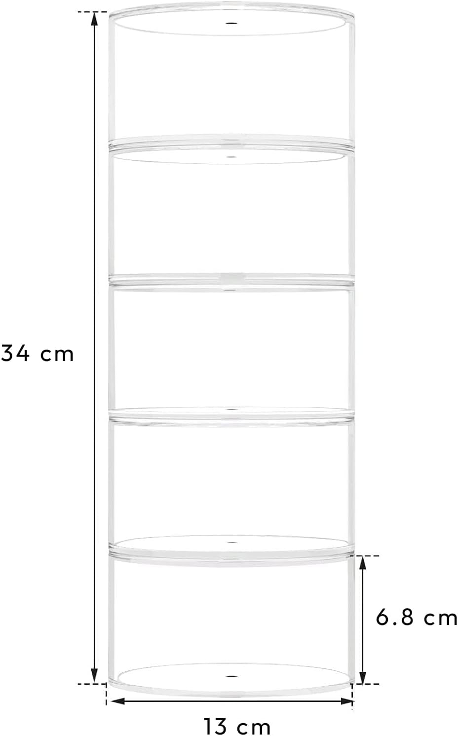 Belt Organizer, Acrylic 5 Layers Belt Case Storage Holder and Display for Accessories like V1258-DP02-WO-50