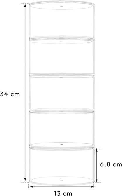 Belt Organizer, Acrylic 5 Layers Belt Case Storage Holder and Display for Accessories like V1258-DP02-WO-50