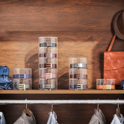 Belt Organizer, Acrylic 5 Layers Belt Case Storage Holder and Display for Accessories like V1258-DP02-WO-50