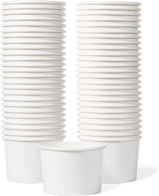 Paper Ice Cream Cups - 50-Count 9-Oz Disposable Dessert Bowls for Hot or Cold Food, 9-Ounce Party Supplies V1258-DP02-WO-504