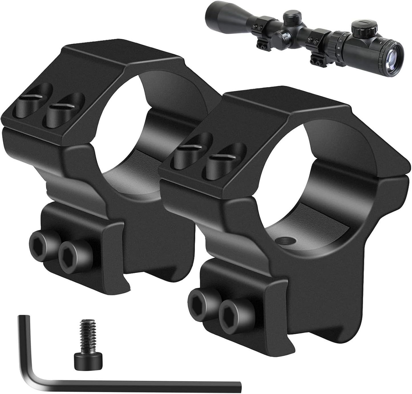 1'' Dovetail Scope Rings, 2 Pack High Profile or Medium Profile 1 Inch Scope Mount Rings for 11mm Dovetail V1258-DP02-WO-508