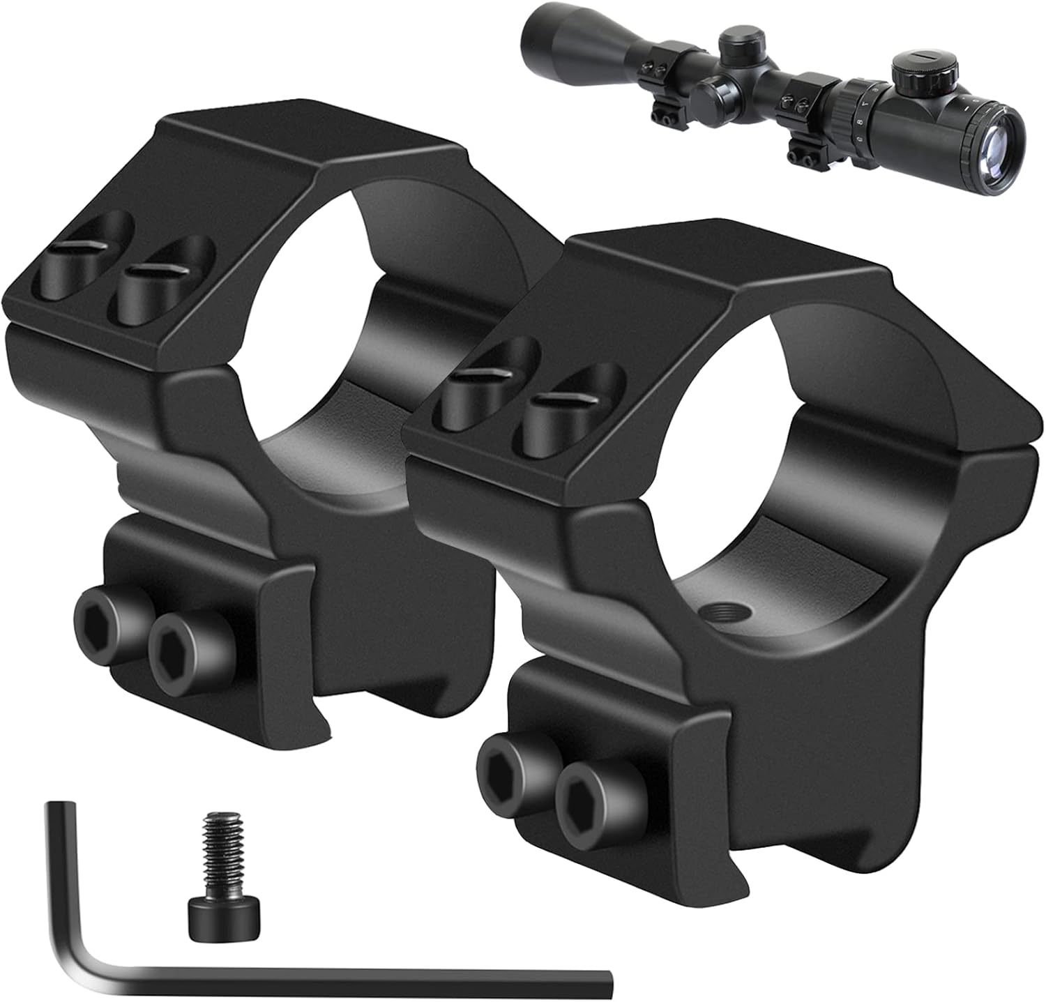 1'' Dovetail Scope Rings, 2 Pack High Profile or Medium Profile 1 Inch Scope Mount Rings for 11mm Dovetail V1258-DP02-WO-508