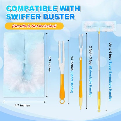 Duster Refill Compatible with Swiffer Hand Duster, Unscented Disposable Heavy Duty Duster Refills, Dusters V1258-DP02-WO-509