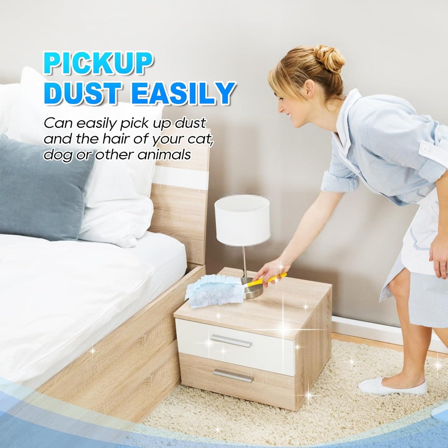 Duster Refill Compatible with Swiffer Hand Duster, Unscented Disposable Heavy Duty Duster Refills, Dusters V1258-DP02-WO-509