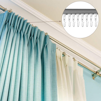60 Pcs Metal Curtain Track Hooks S Shaped Small Curtain Metal Drape Wire Hooks for Ceiling Drape Track V1258-DP02-WO-510