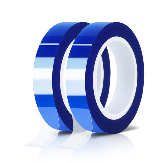 2 Rolls 10mm x16m(52FT) Blue Heat Tape High Temperature Heat Resistant Tape Heat Transfer Tape for Heat V1258-DP02-WO-537
