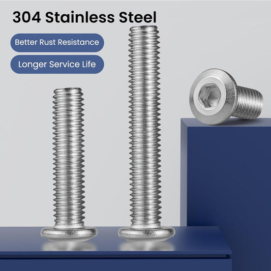 M6-1.0 x 45mm Flat Head Hex Socket Cap Screws Bolts 10Pcs, M6 Bolt 304 Stainless Steel 18-8 Furniture Bolts V1258-DP02-WO-540