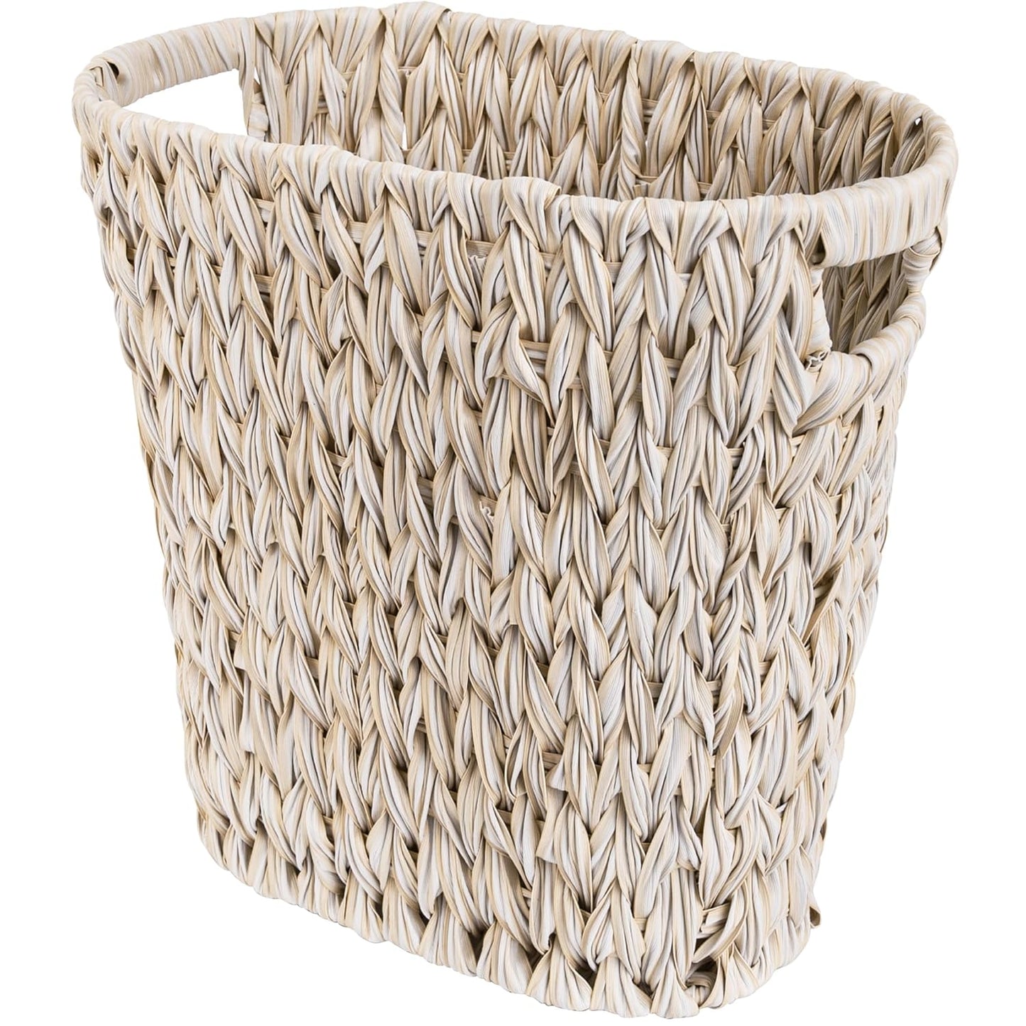 Wicker Trash Can, Waterproof Bathroom Trash Can, Wicker Waste Basket for Bathroom, Decorative Boho Waste V1258-DP02-WO-541