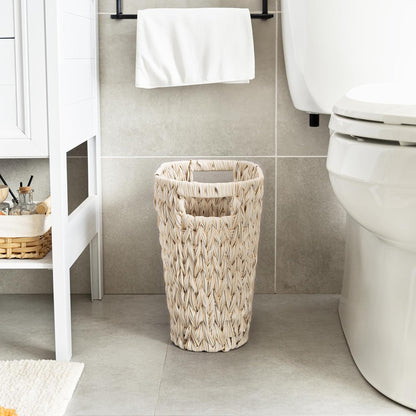 Wicker Trash Can, Waterproof Bathroom Trash Can, Wicker Waste Basket for Bathroom, Decorative Boho Waste V1258-DP02-WO-541