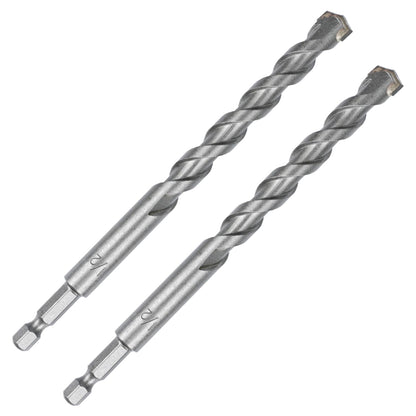 1/2 Inch Masonry Drill Bits (2 Pack - 6" Length Industrial Grade) Carbide Tipped Easily Cuts Through V1258-DP02-WO-544