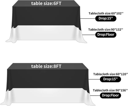 6 Pack Rectangle Tablecloth, 90x156 Inch, Stain Resistant and Wrinkle Polyester Table Cloth, Fabric Table V1258-DP02-WO-549