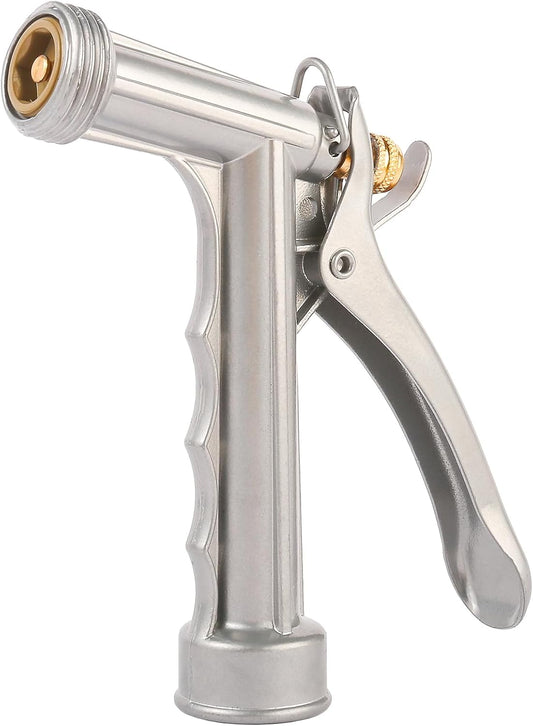 Garden Hose Nozzle, Water Hose Sprayer Nozzle with Threaded Front, Full Size Zinc Metal Pistol Grip High V1258-DP02-WO-553