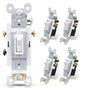 3 Way Toggle Light Switch, 15 Amp, 120 V, Toggle Framed AC Quiet Switch, in Wall On/Off Switch Replacement, V1258-DP02-WO-560
